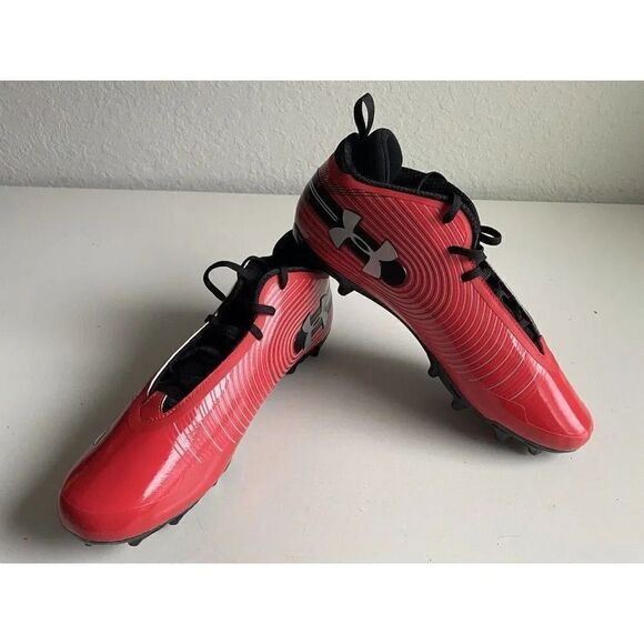 Under Armour UA Football Cleats 3021059-004 Men’s Size 13 Red Black Shoes NEW - Picture 1 of 9